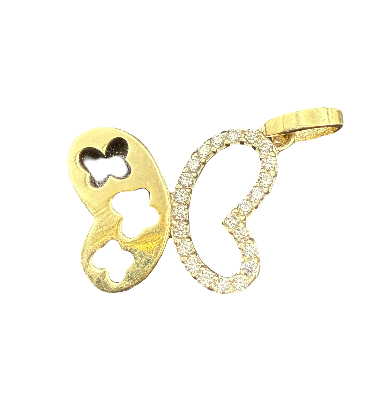 10K Solid Gold Butterfly Pendant