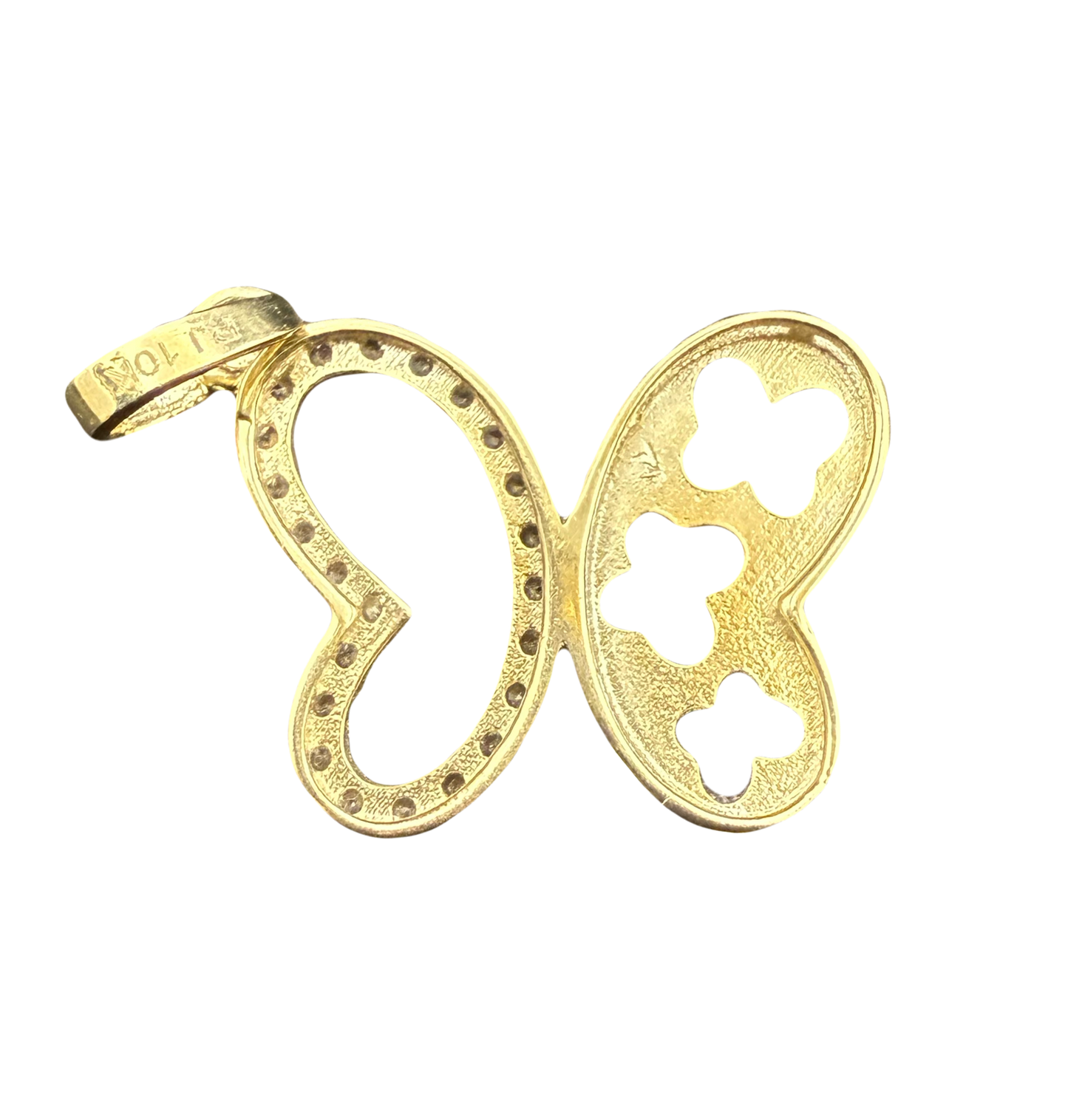 10K Solid Gold Butterfly Pendant